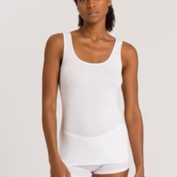 Hanro | Cotton Seamless Round Neck Tank Top in Gentle Pink - Picture 4 of 10